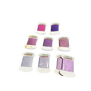VTG Lot 9 Thread Art 100% Silk Embroidery Thread 20M Assorted Purple Shades New